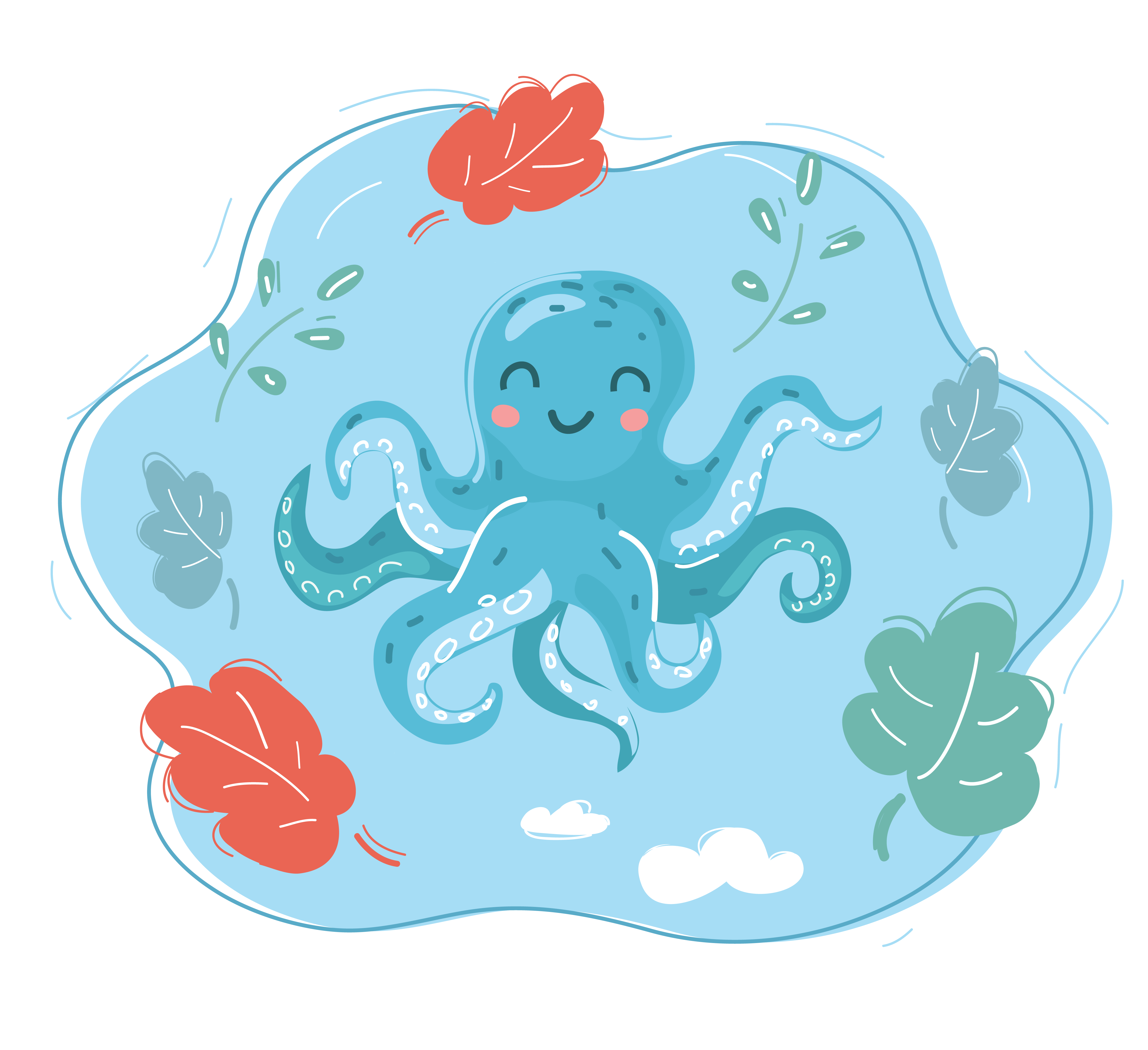 Happy Octopus Illustration